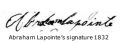Abraham Audet dit Lapointe signature 1832